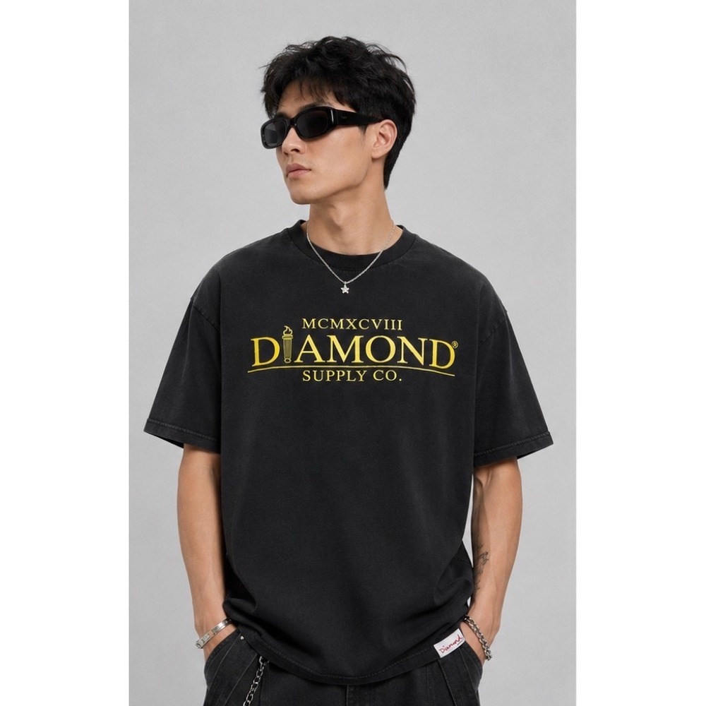 Diamond Supply Co T-Shirt Large Men Black MCMXCVIII Graphic Skate Streetwear Gym